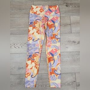 Nanette Lepore Leggings Floral Yellow Orange Lavender Womens Size S